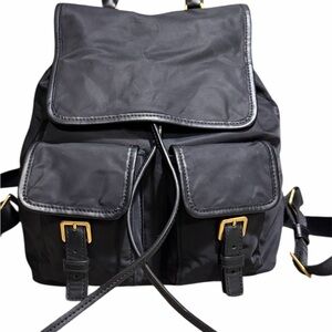 Tory Burch Nylon and Leather Black Backpack